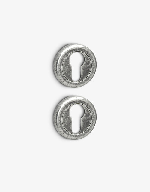 Round Rustic yale escutcheon set