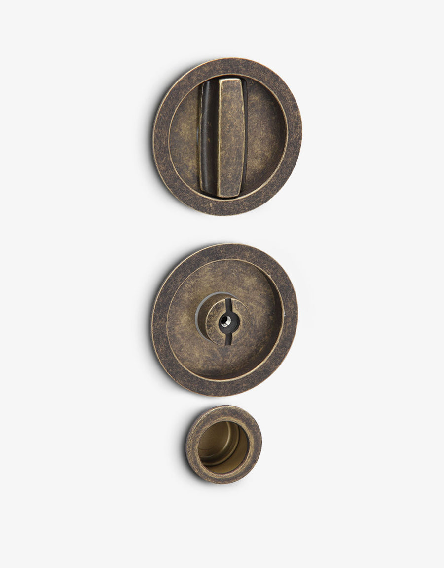 Round kit with lock for sliding door for sliding door