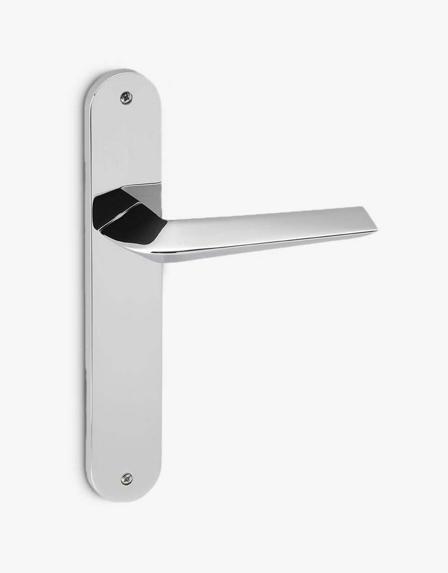 Three door handle set on an oval backplate