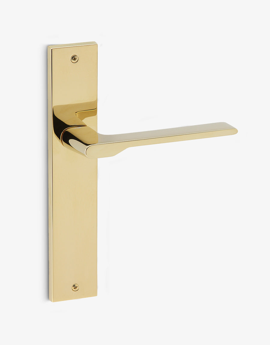 Special door handle set on a rectangular backplate