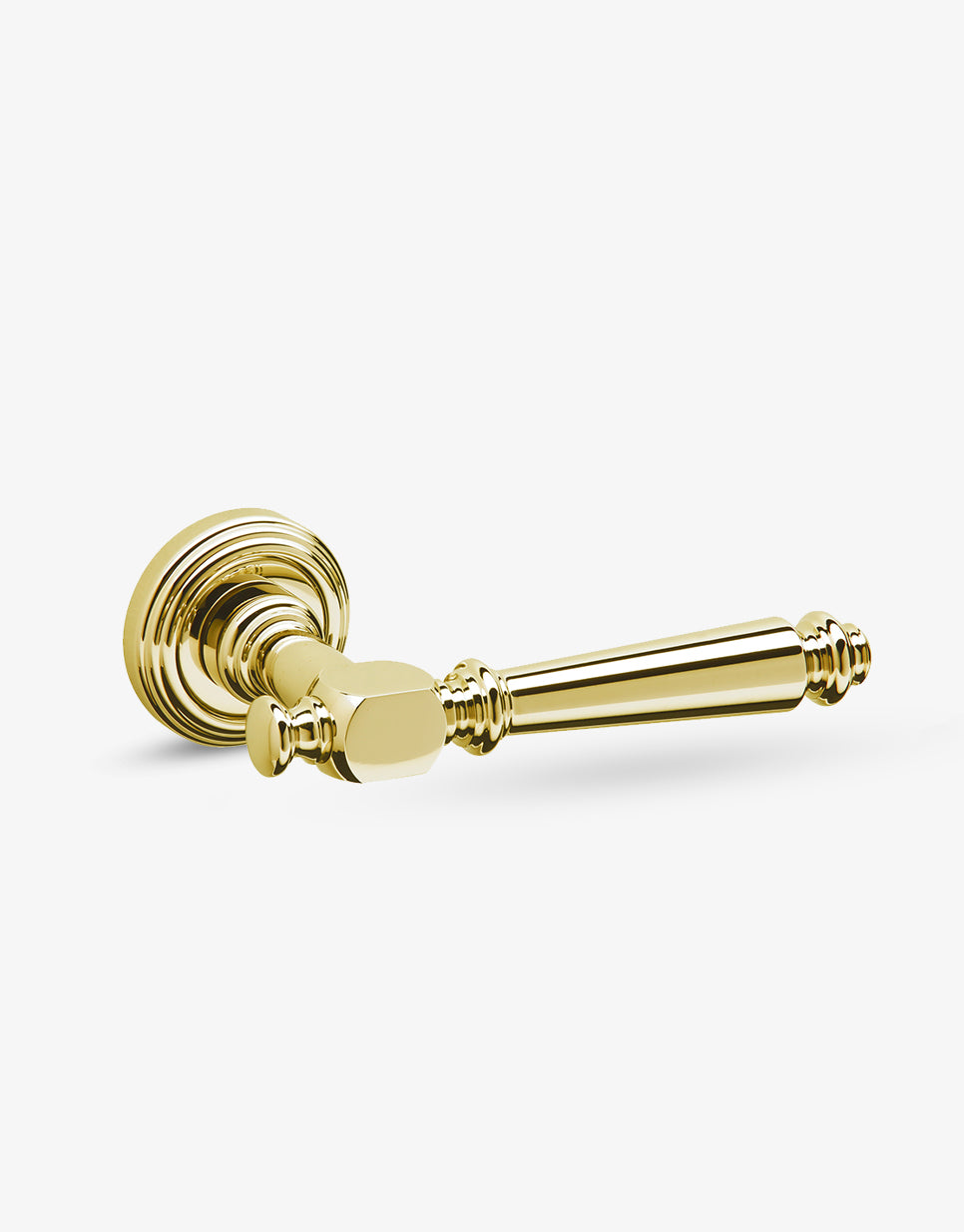 Artdéco door handle set on round rose – Groël Design