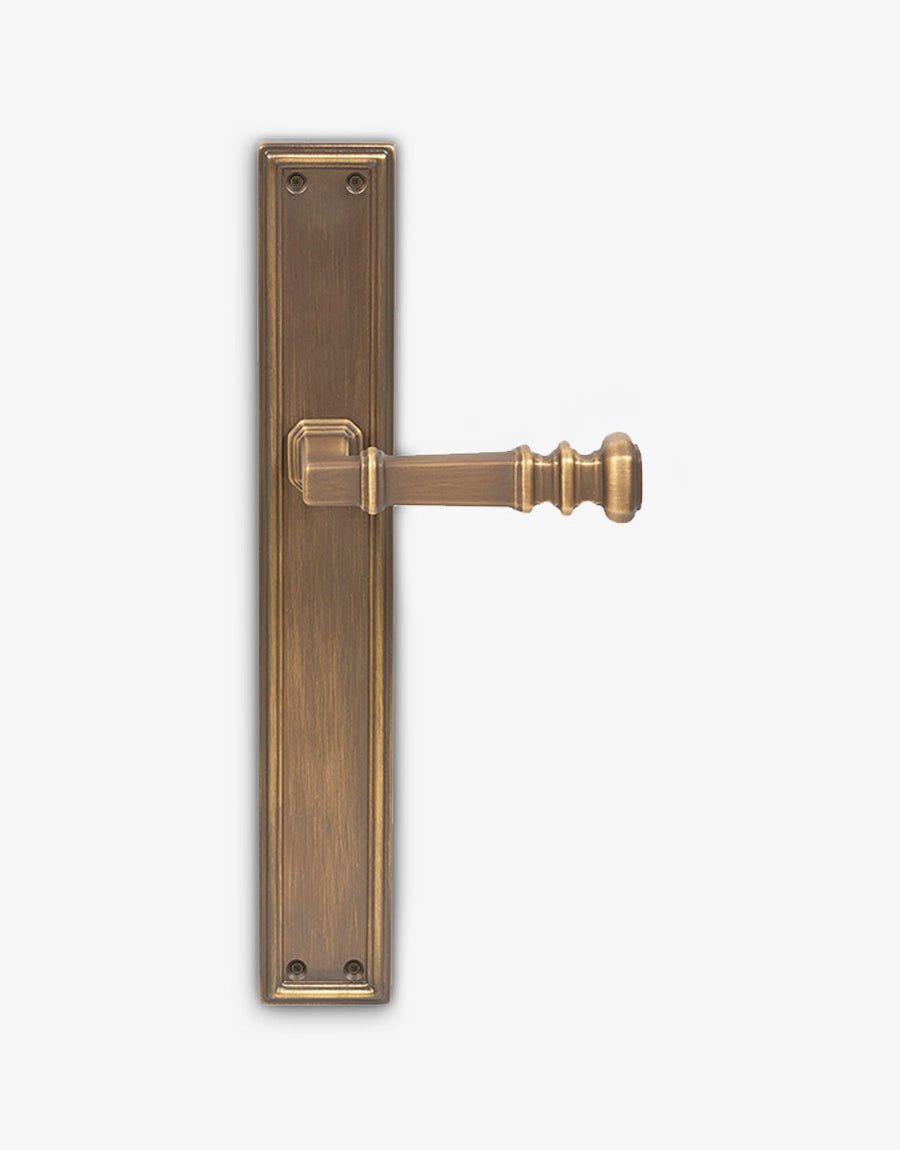 Otto door handle set on a rectangular backplate