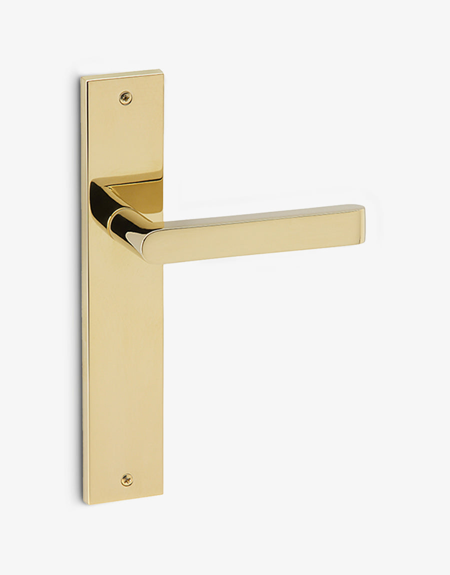 Ipnos door handle set on a rectangular backplate